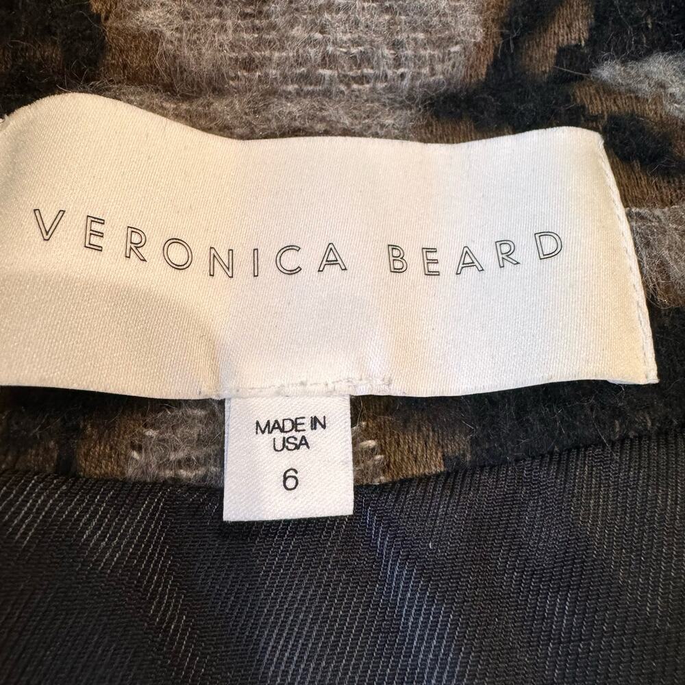 Veronica Beard Camille Leopard Print Cocoon Jacket Brown Chic Size 6 - Picture 4 of 14